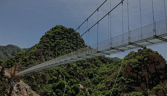 Подвесной стеклянный мост в Бэйдайхэ